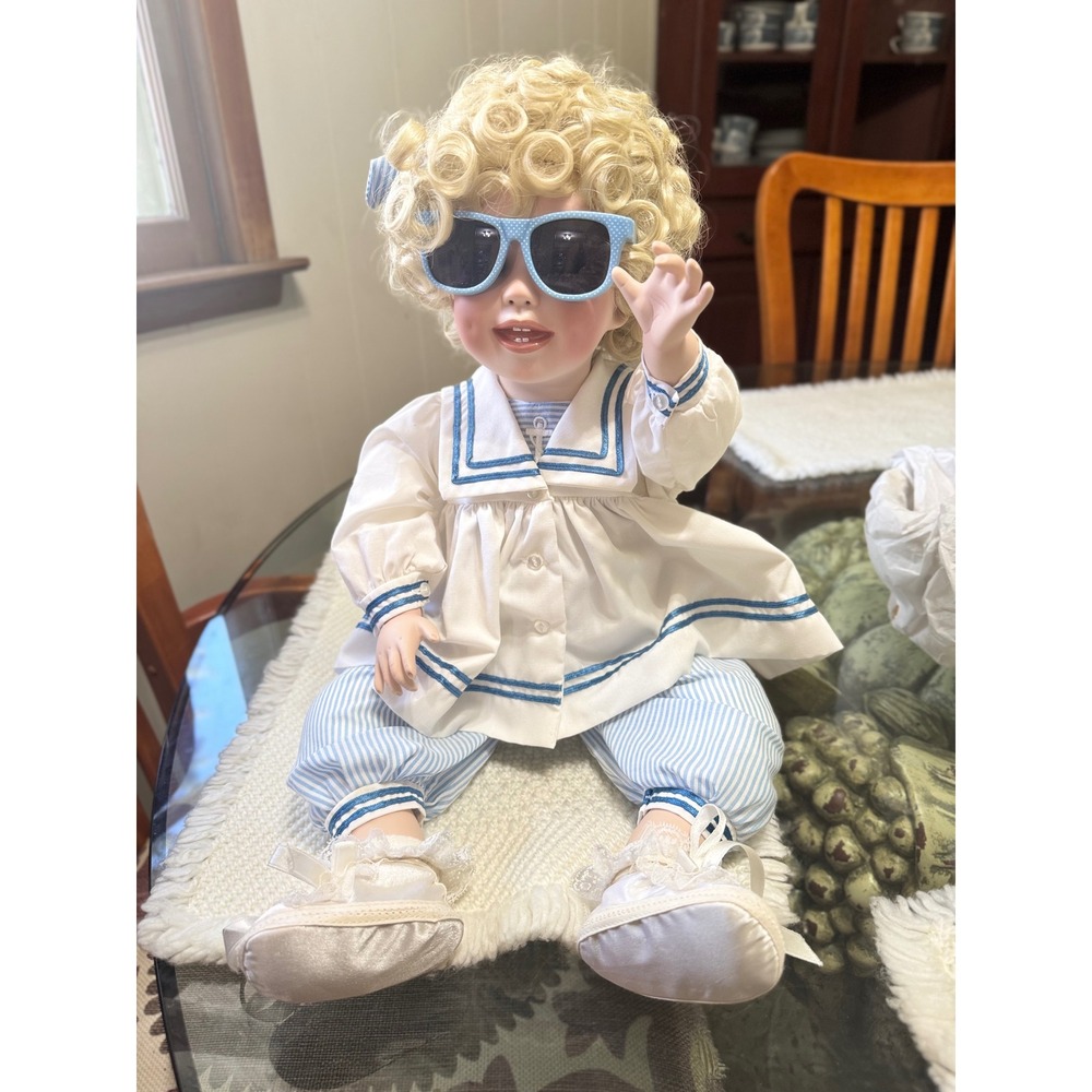 Vintage 1991 Hamilton Collection Michelle Porcelain Doll Sailor Outfit 18"